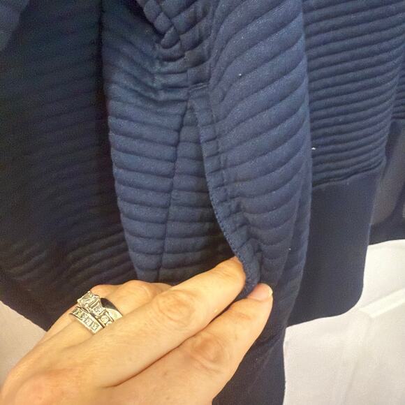 NIKE Dri-Fit M Navy Just Do It Ribbed Knit‎ Pullover Sweatshirt - Picture 10 of 13